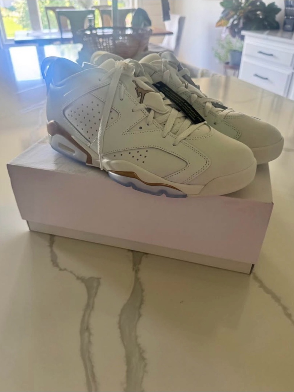 Nike White Athletic Sneakers with Gold Accents